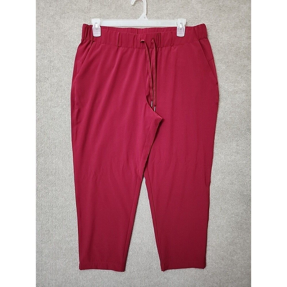 Chicos Zenergy Pants Womens 2.5 US 14 Red Pull On Lightweight Drawstring Stretch